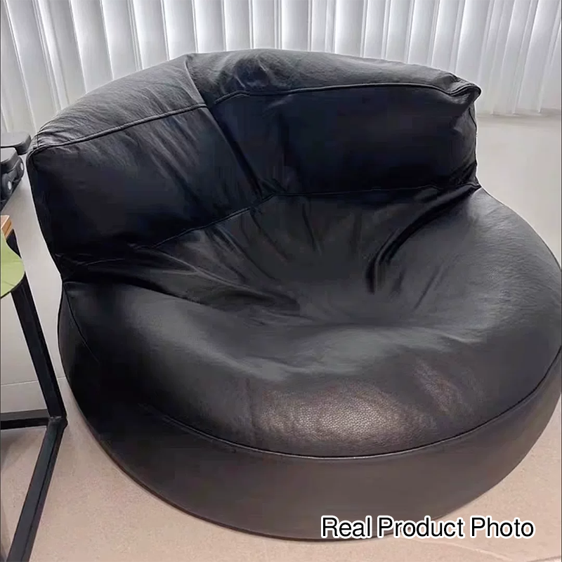 Contemporain Rétro Cuir Microfibre EPS Canapé Paresseux en Forme de Haricot Semi-circulaire Repose-pieds Dossier Pour Salon 