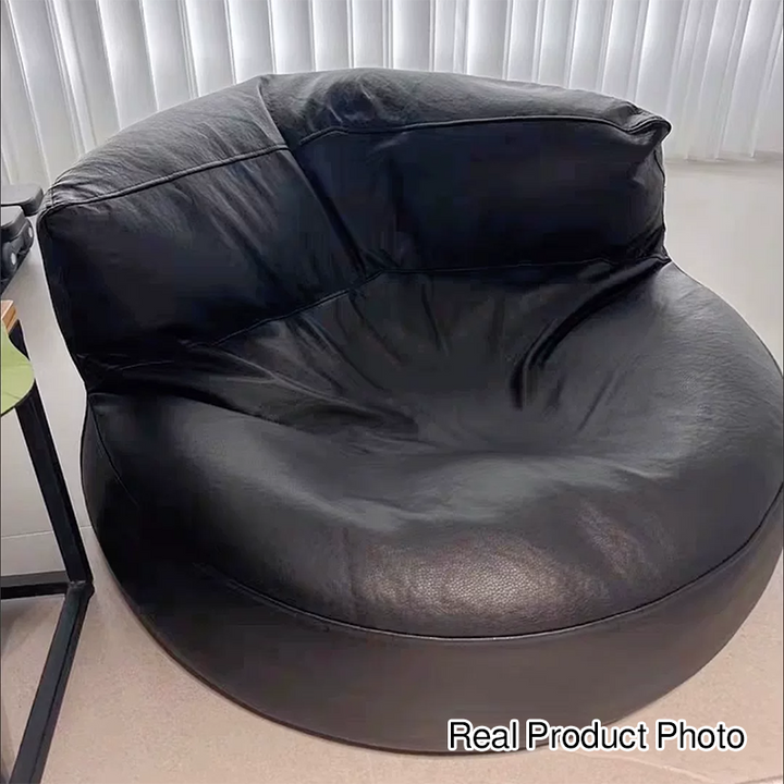 Contemporain Rétro Cuir Microfibre EPS Canapé Paresseux en Forme de Haricot Semi-circulaire Repose-pieds Dossier Pour Salon 