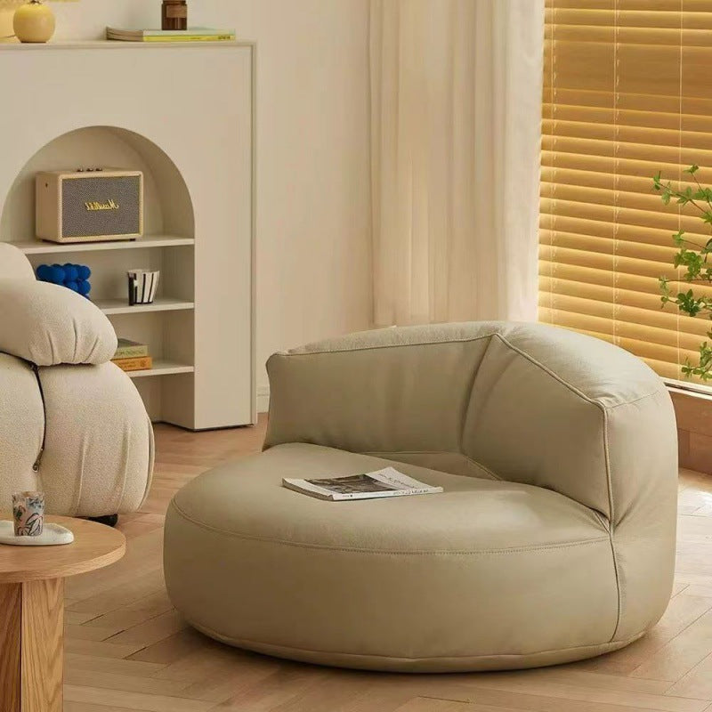 Zeitgenössischer Retro-Mikrofaser-Leder-EPS-Halbkreis-Bohnenbeutellazy-Sofa-Fußstütze Rückenlehne für Wohnzimmer 