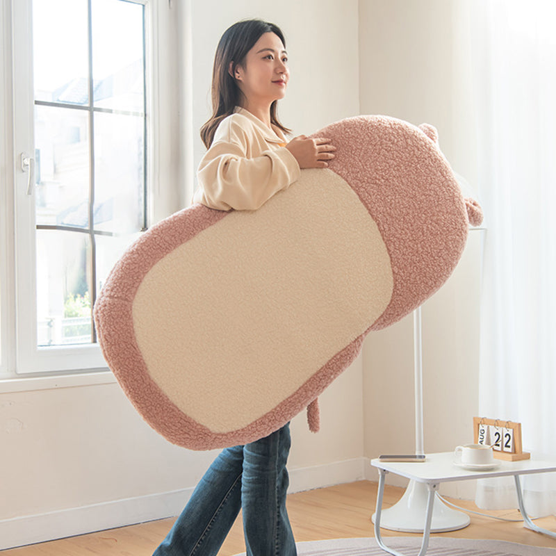 Coussin Tatami Carré Contemporain pour Enfants Créatifs avec Oreilles de Chat, Imitation Laine d&