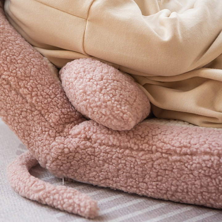 Coussin Tatami Carré Contemporain pour Enfants Créatifs avec Oreilles de Chat, Imitation Laine d&