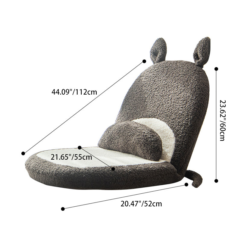 Coussin Tatami Carré Contemporain pour Enfants Créatifs avec Oreilles de Chat, Imitation Laine d&
