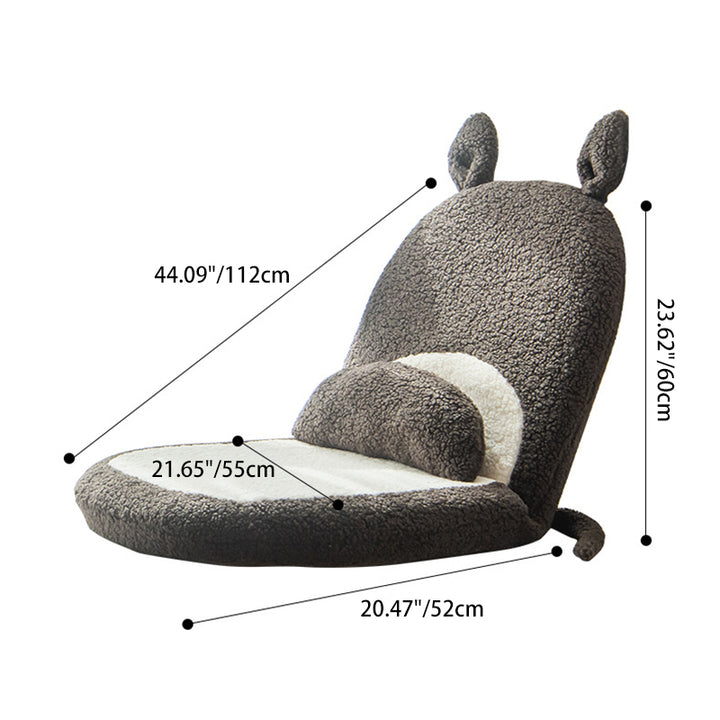 Coussin Tatami Carré Contemporain pour Enfants Créatifs avec Oreilles de Chat, Imitation Laine d&