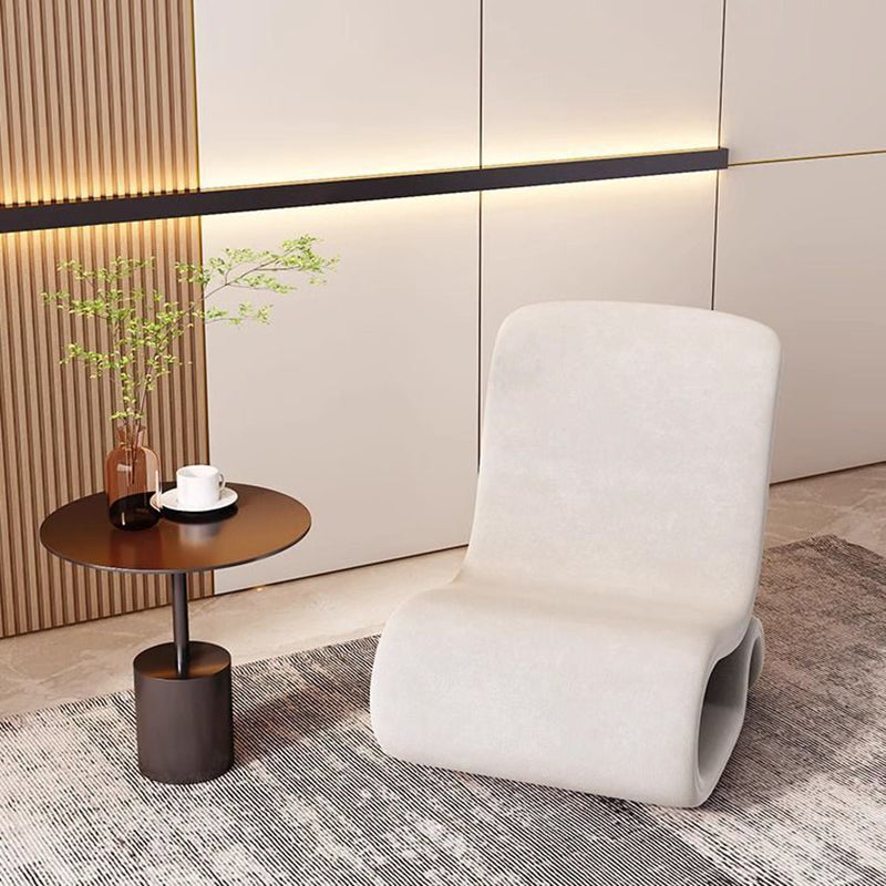 Modern Art Deco Velvet Iron Sponge Curved Shaped Accent Chair Backrest For Living Room