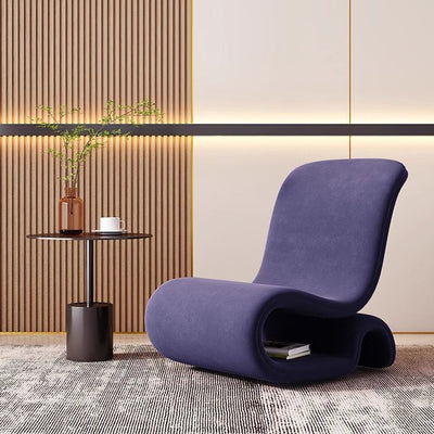 Modern Art Deco Velvet Iron Sponge Curved Shaped Accent Chair Backrest For Living Room