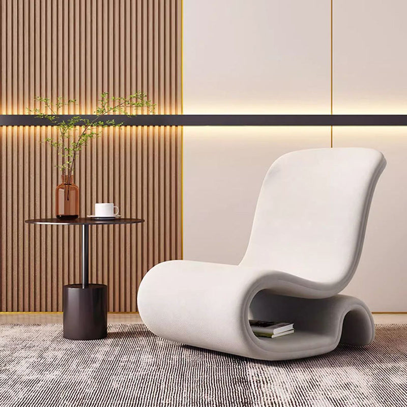 Modern Art Deco Velvet Iron Sponge Curved Shaped Accent Chair Backrest For Living Room