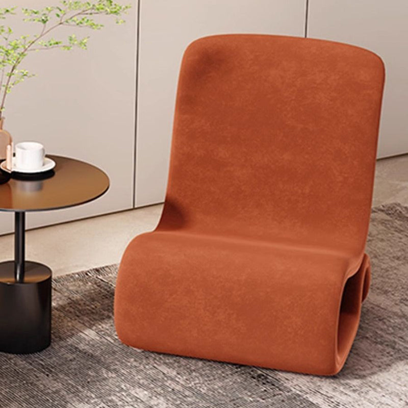 Modern Art Deco Velvet Iron Sponge Curved Shaped Accent Chair Backrest For Living Room