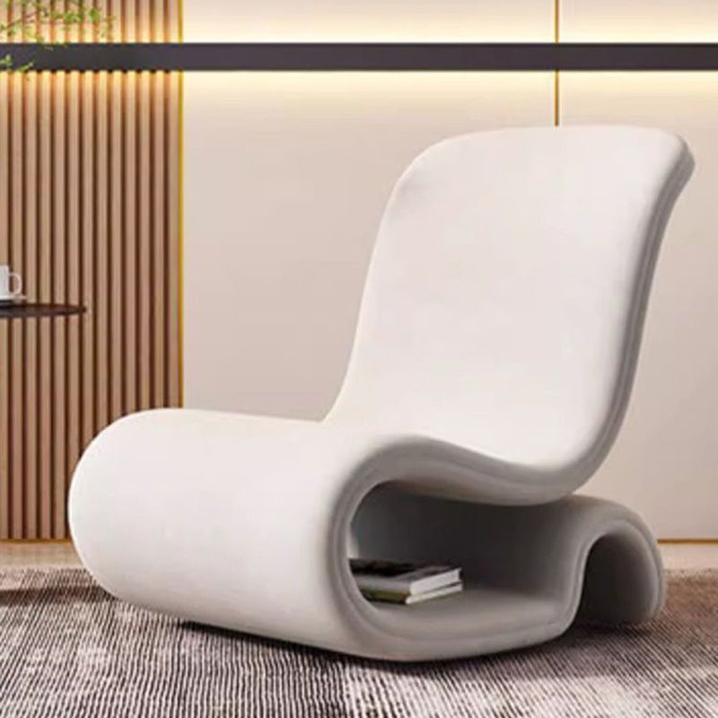 Modern Art Deco Velvet Iron Sponge Curved Shaped Accent Chair Backrest For Living Room