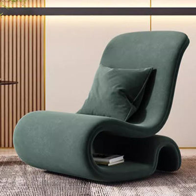 Modern Art Deco Velvet Iron Sponge Curved Shaped Accent Chair Backrest For Living Room