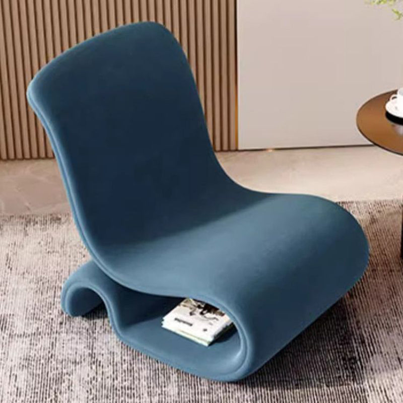 Modern Art Deco Velvet Iron Sponge Curved Shaped Accent Chair Backrest For Living Room