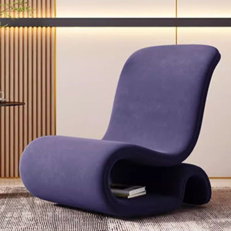 Modern Art Deco Velvet Iron Sponge Curved Shaped Accent Chair Backrest For Living Room