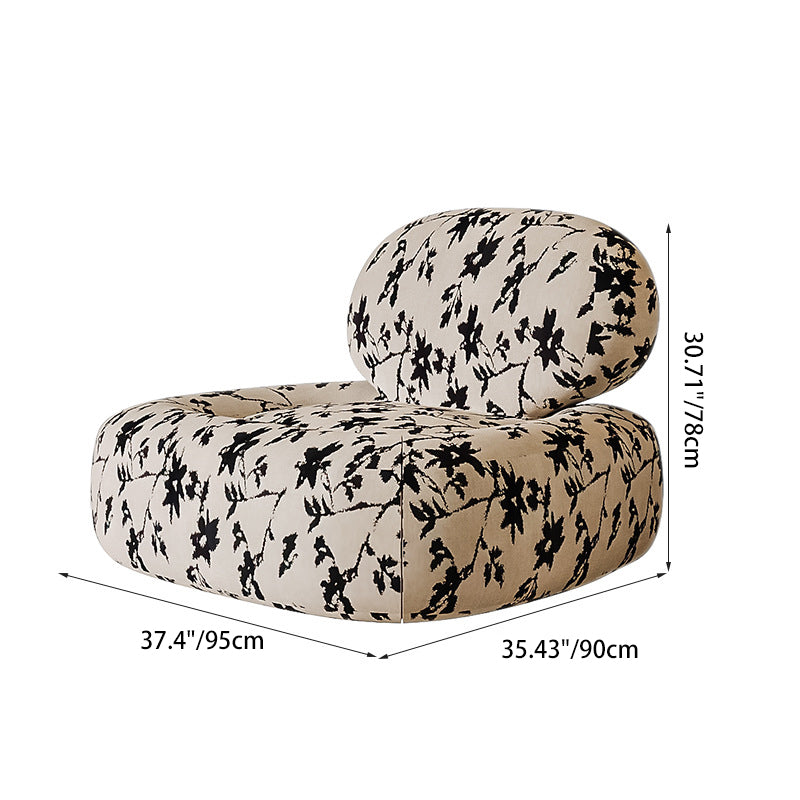 Traditional French Fabric Wood Sponge Jungle Face Printing Square Accent Chair & Table Set For Living Room
