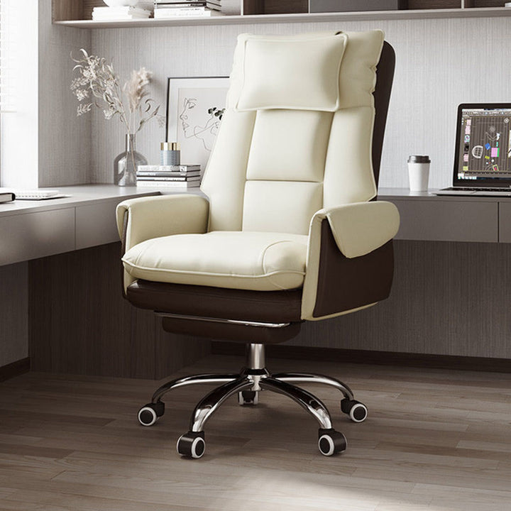 Modern Simplicity PVC Leather Aluminum Alloy Steel Cotton Sponge Square Reclinable Desk Chair Backrest Footrest Headrest For Home Office