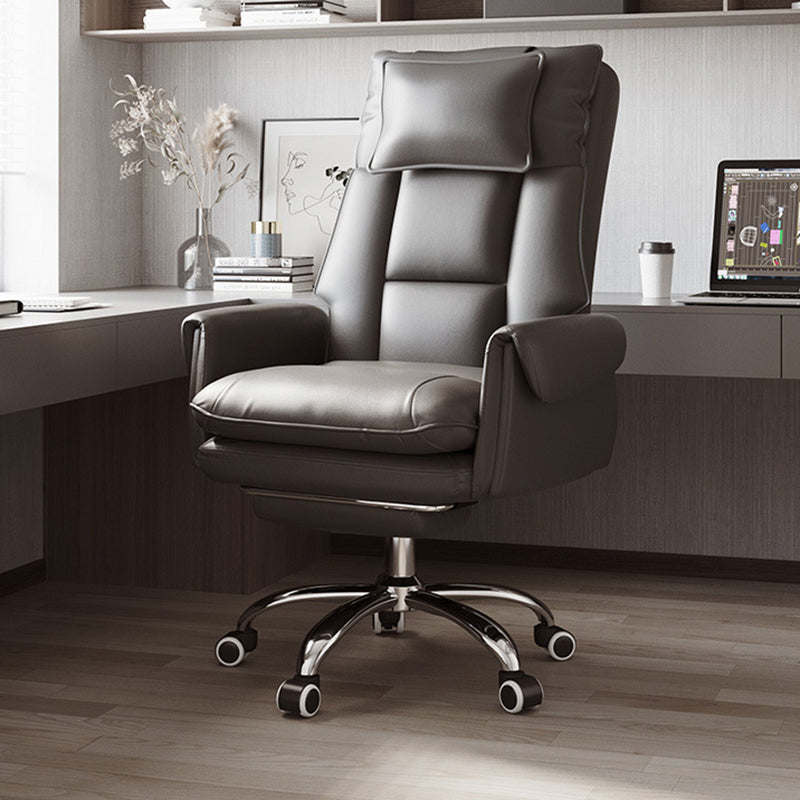 Modern Simplicity Leather Aluminum Alloy Steel Cotton Sponge Square Reclinable Desk Chair Backrest Footrest Headrest For Home Office