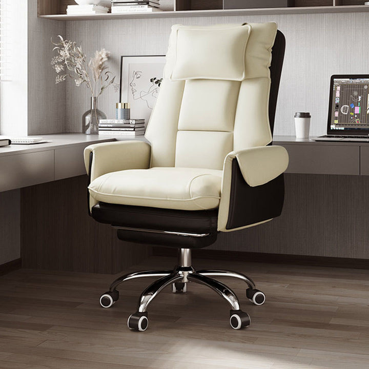 Modern Simplicity PVC Leather Aluminum Alloy Steel Cotton Sponge Square Reclinable Desk Chair Backrest Footrest Headrest For Home Office