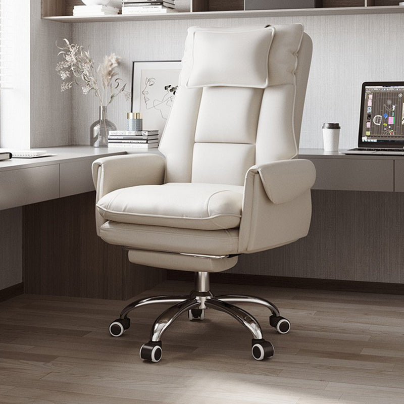 Modern Simplicity Leather Aluminum Alloy Steel Cotton Sponge Square Reclinable Desk Chair Backrest Footrest Headrest For Home Office