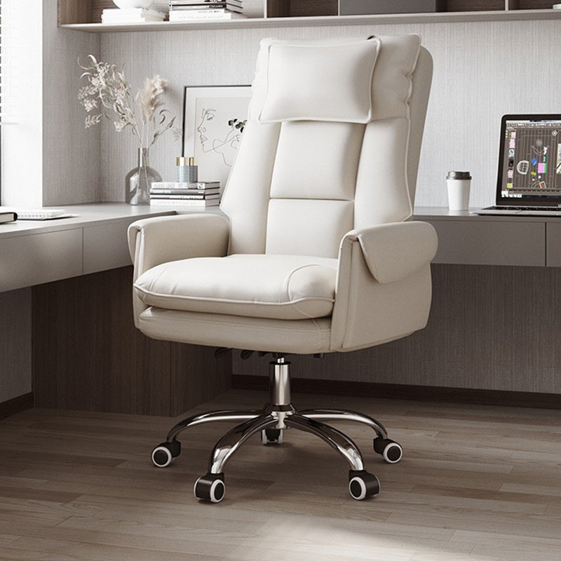Modern Simplicity Leather Aluminum Alloy Steel Cotton Sponge Square Reclinable Desk Chair Backrest Footrest Headrest For Home Office