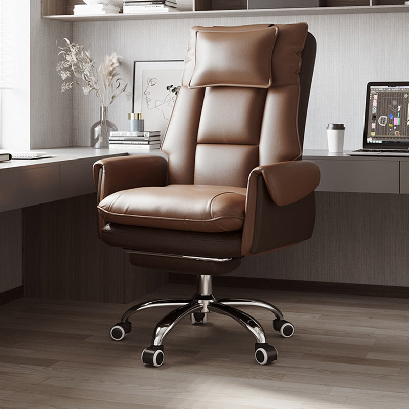 Modern Simplicity Leather Aluminum Alloy Steel Cotton Sponge Square Reclinable Desk Chair Backrest Footrest Headrest For Home Office