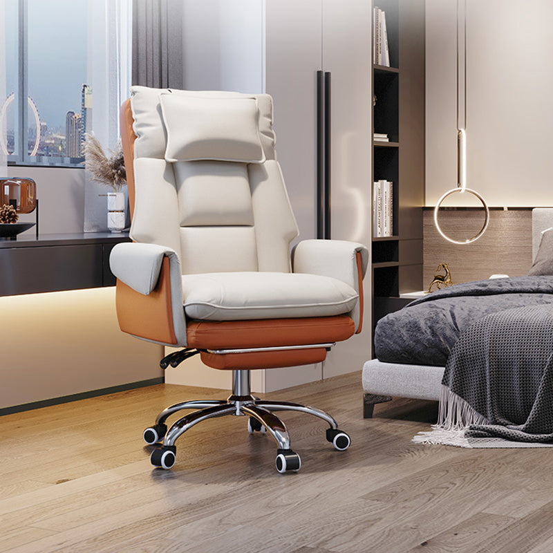 Modern Simplicity Leather Aluminum Alloy Steel Cotton Sponge Square Reclinable Desk Chair Backrest Footrest Headrest For Home Office
