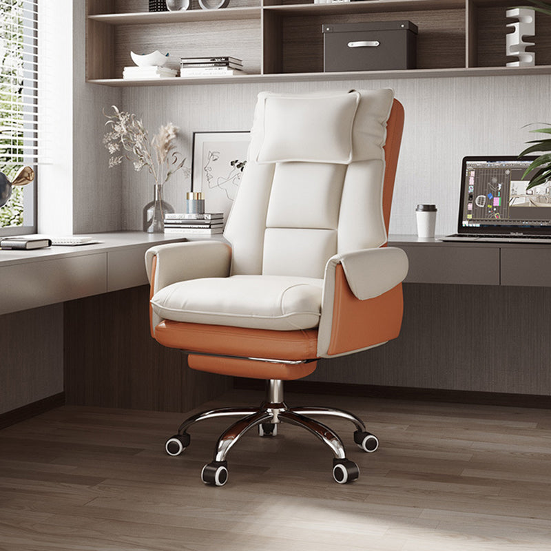 Modern Simplicity Leather Aluminum Alloy Steel Cotton Sponge Square Reclinable Desk Chair Backrest Footrest Headrest For Home Office