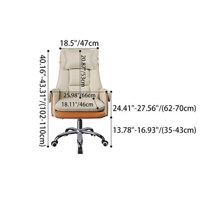 Modern Simplicity Leather Aluminum Alloy Steel Cotton Sponge Square Reclinable Desk Chair Backrest Footrest Headrest For Home Office