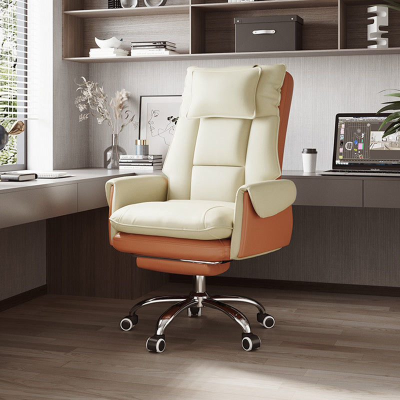 Modern Simplicity PVC Leather Aluminum Alloy Steel Cotton Sponge Square Reclinable Desk Chair Backrest Footrest Headrest For Home Office