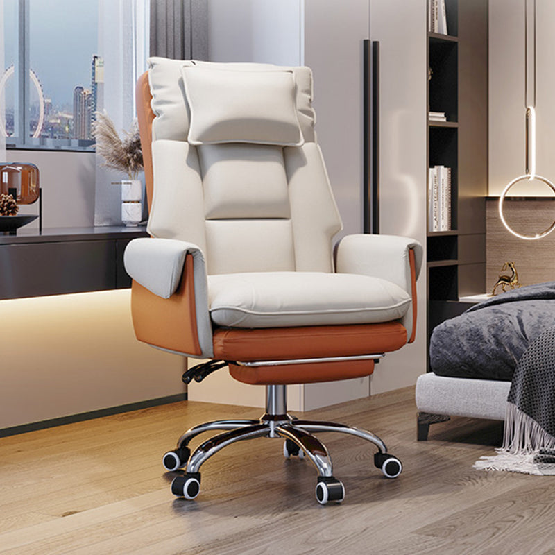 Modern Simplicity Leather Aluminum Alloy Steel Cotton Sponge Square Reclinable Desk Chair Backrest Footrest Headrest For Home Office