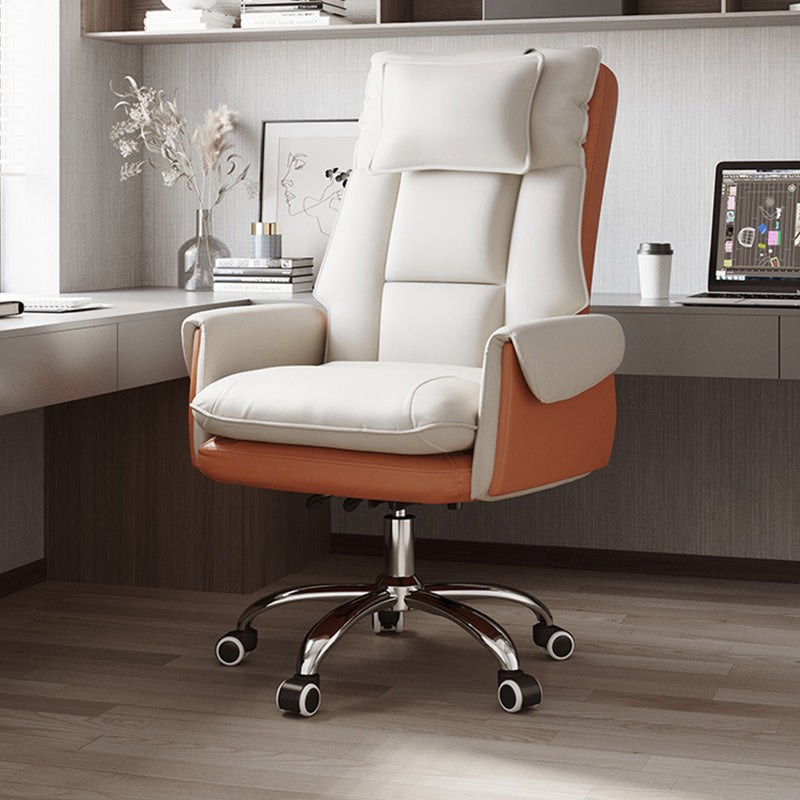 Modern Simplicity Leather Aluminum Alloy Steel Cotton Sponge Square Reclinable Desk Chair Backrest Footrest Headrest For Home Office