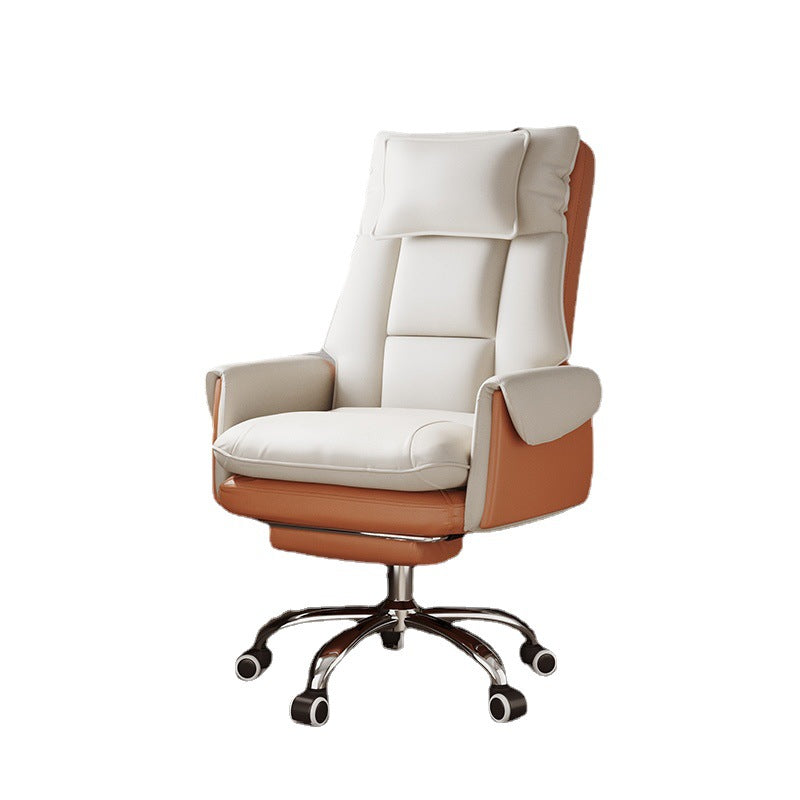Modern Simplicity Leather Aluminum Alloy Steel Cotton Sponge Square Reclinable Desk Chair Backrest Footrest Headrest For Home Office