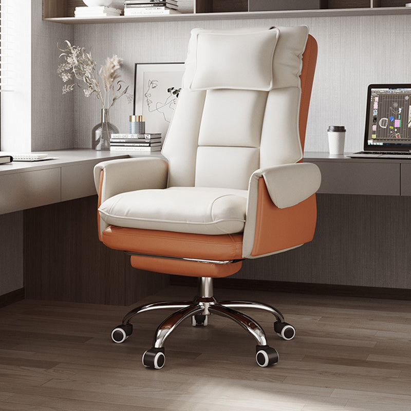 Modern Simplicity Leather Aluminum Alloy Steel Cotton Sponge Square Reclinable Desk Chair Backrest Footrest Headrest For Home Office