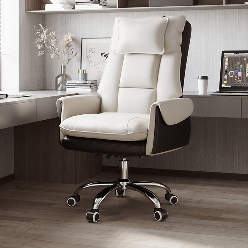 Modern Simplicity Leather Aluminum Alloy Steel Cotton Sponge Square Reclinable Desk Chair Backrest Footrest Headrest For Home Office