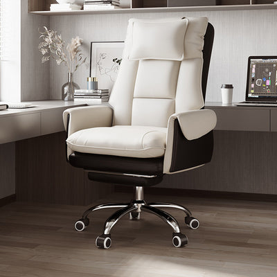 Modern Simplicity Leather Aluminum Alloy Steel Cotton Sponge Square Reclinable Desk Chair Backrest Footrest Headrest For Home Office