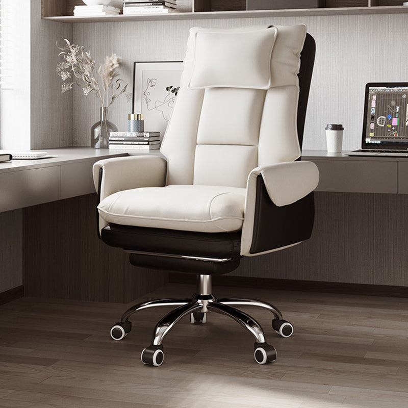 Modern Simplicity Leather Aluminum Alloy Steel Cotton Sponge Square Reclinable Desk Chair Backrest Footrest Headrest For Home Office
