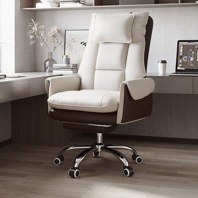Modern Simplicity Leather Aluminum Alloy Steel Cotton Sponge Square Reclinable Desk Chair Backrest Footrest Headrest For Home Office