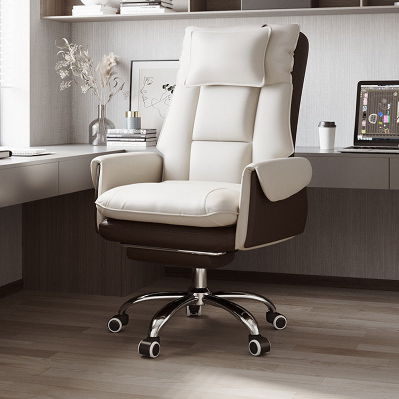 Modern Simplicity Leather Aluminum Alloy Steel Cotton Sponge Square Reclinable Desk Chair Backrest Footrest Headrest For Home Office