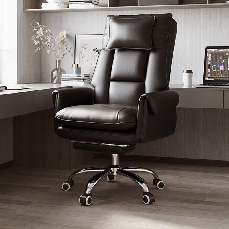 Modern Simplicity Leather Aluminum Alloy Steel Cotton Sponge Square Reclinable Desk Chair Backrest Footrest Headrest For Home Office