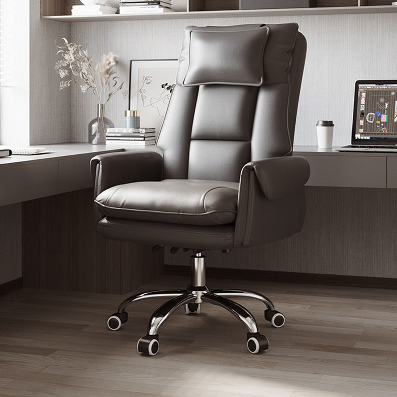Modern Simplicity Leather Aluminum Alloy Steel Cotton Sponge Square Reclinable Desk Chair Backrest Footrest Headrest For Home Office
