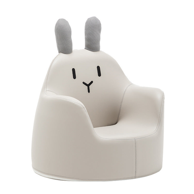 Contemporary Creative Kids Cartoon Animal Leather Foam Rabbit Bear Dinosaur Low Stool Backrest Armrest For Dining Room