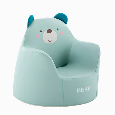Contemporary Creative Kids Cartoon Animal Leather Foam Rabbit Bear Dinosaur Low Stool Backrest Armrest For Dining Room