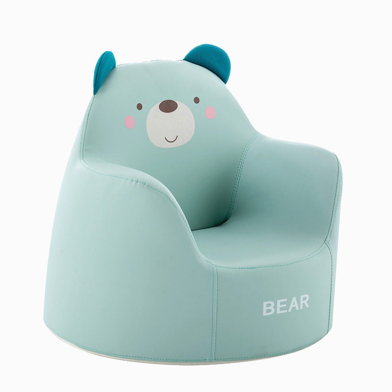 Contemporary Creative Kids Cartoon Animal Leather Foam Rabbit Bear Dinosaur Low Stool Backrest Armrest For Dining Room