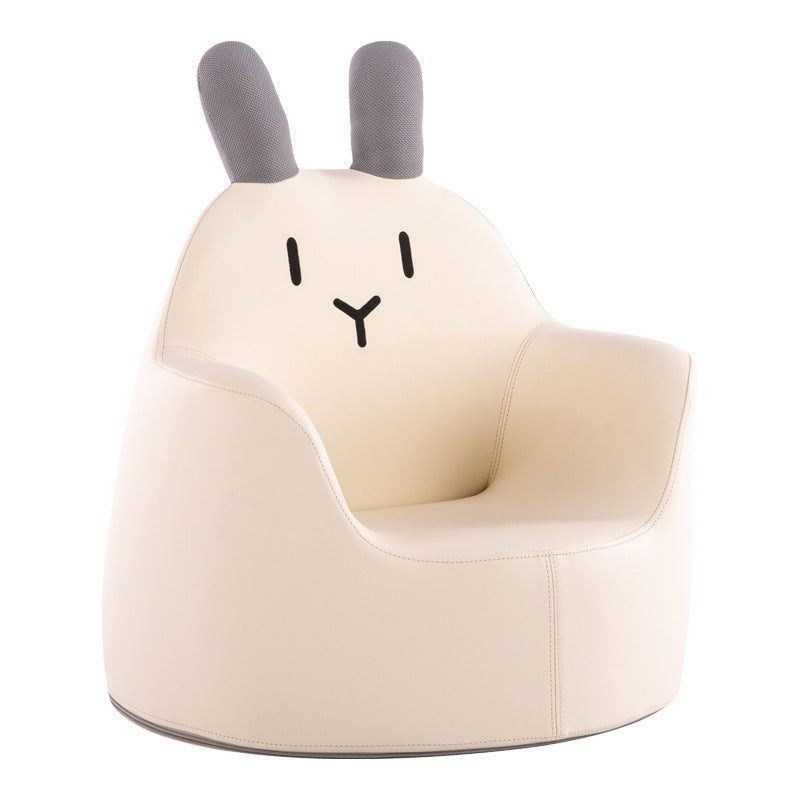 Contemporary Creative Kids Cartoon Animal Leather Foam Rabbit Bear Dinosaur Low Stool Backrest Armrest For Dining Room