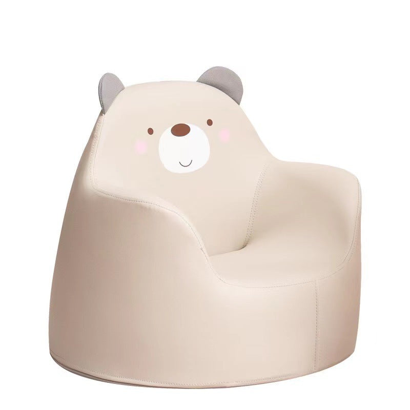 Contemporary Creative Kids Cartoon Animal Leather Foam Rabbit Bear Dinosaur Low Stool Backrest Armrest For Dining Room