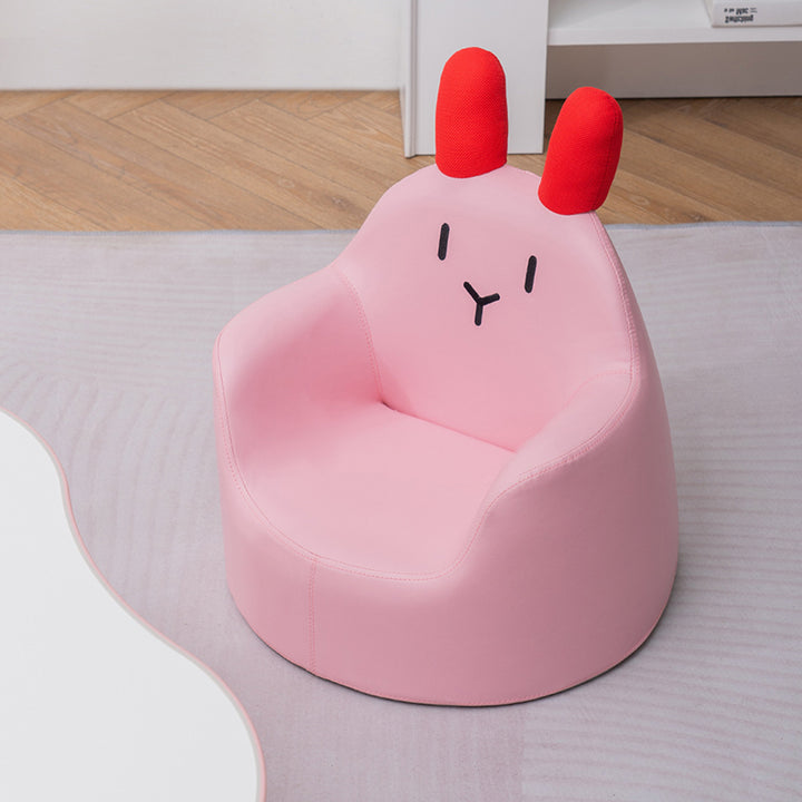 Tabouret bas en cuir PU pour enfants créatifs contemporains avec animaux de dessin animé, lapin, ours, dinosaure, avec dossier et accoudoirs pour salle à manger 