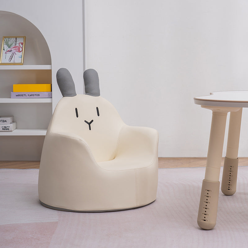 Contemporary Creative Kids Cartoon Animal Leather Foam Rabbit Bear Dinosaur Low Stool Backrest Armrest For Dining Room