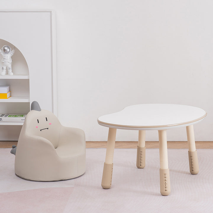 Tabouret bas en cuir PU pour enfants créatifs contemporains avec animaux de dessin animé, lapin, ours, dinosaure, avec dossier et accoudoirs pour salle à manger 