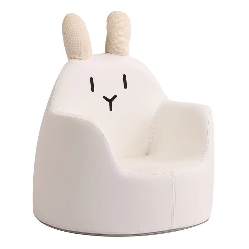 Contemporary Creative Kids Cartoon Animal Leather Foam Rabbit Bear Dinosaur Low Stool Backrest Armrest For Dining Room