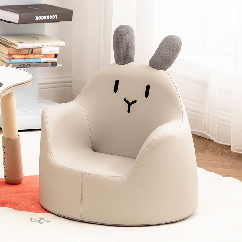 Contemporary Creative Kids Cartoon Animal Leather Foam Rabbit Bear Dinosaur Low Stool Backrest Armrest For Dining Room