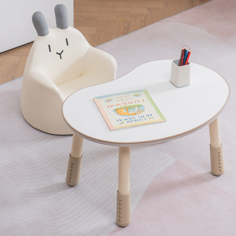 Contemporary Creative Kids Cartoon Animal Leather Foam Rabbit Bear Dinosaur Low Stool Backrest Armrest For Dining Room