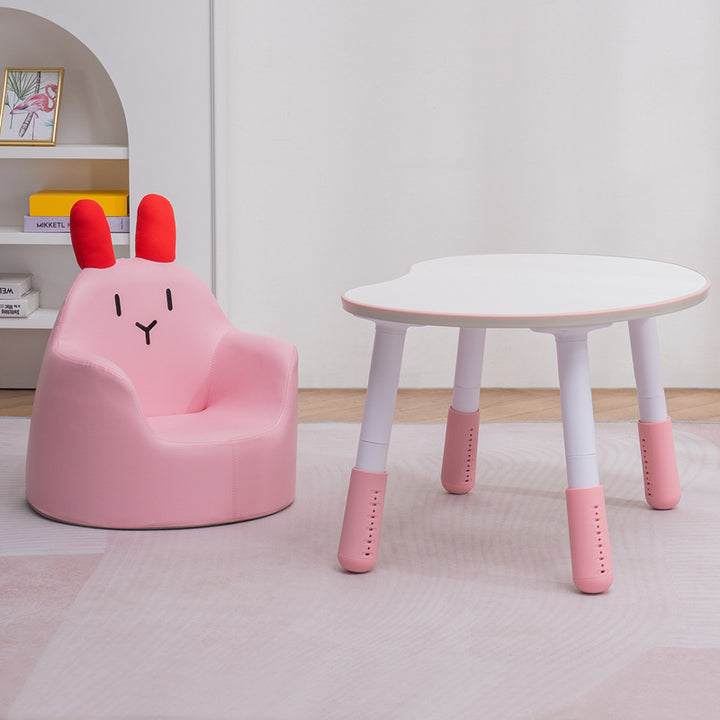 Tabouret bas en cuir PU pour enfants créatifs contemporains avec animaux de dessin animé, lapin, ours, dinosaure, avec dossier et accoudoirs pour salle à manger 