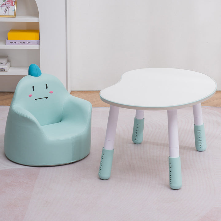 Tabouret bas en cuir PU pour enfants créatifs contemporains avec animaux de dessin animé, lapin, ours, dinosaure, avec dossier et accoudoirs pour salle à manger 